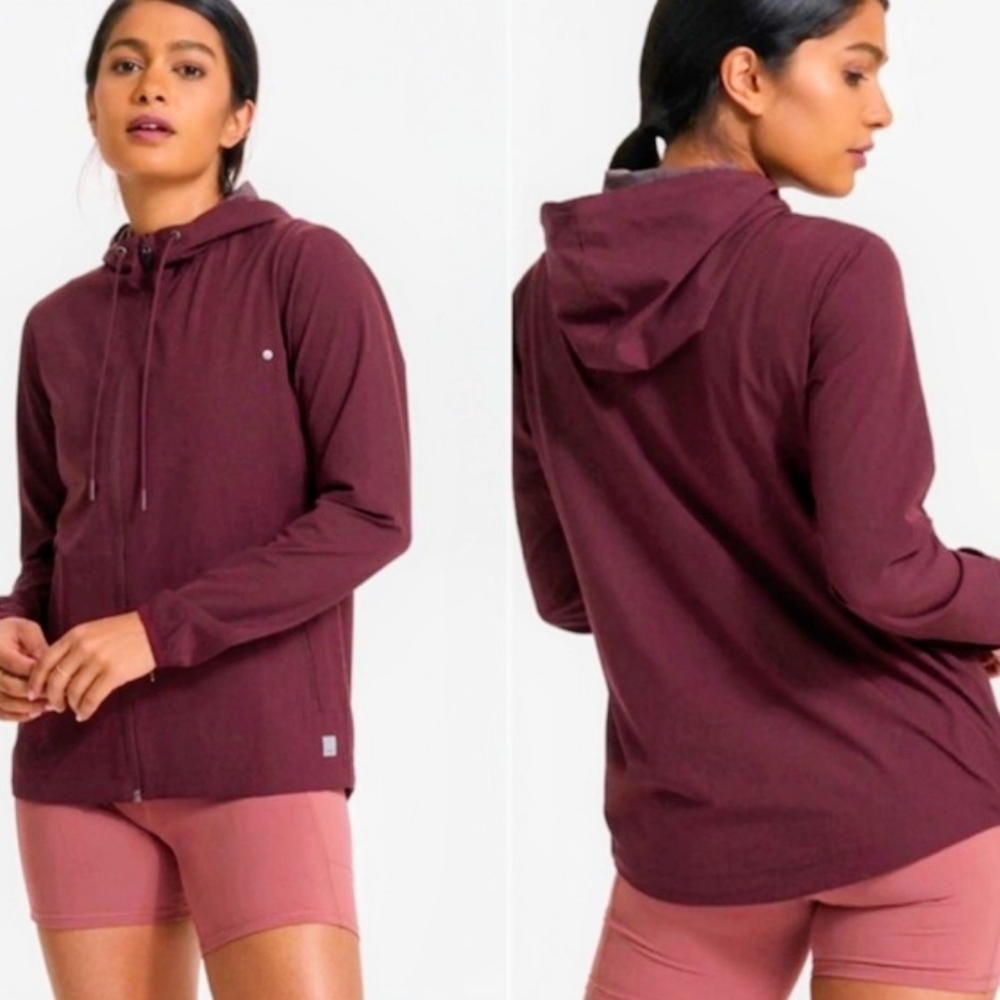Vuori Maroon Zip-Up Outdoor Trainer Shell // Medium
